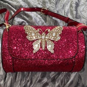Red glitter butterfly purse !